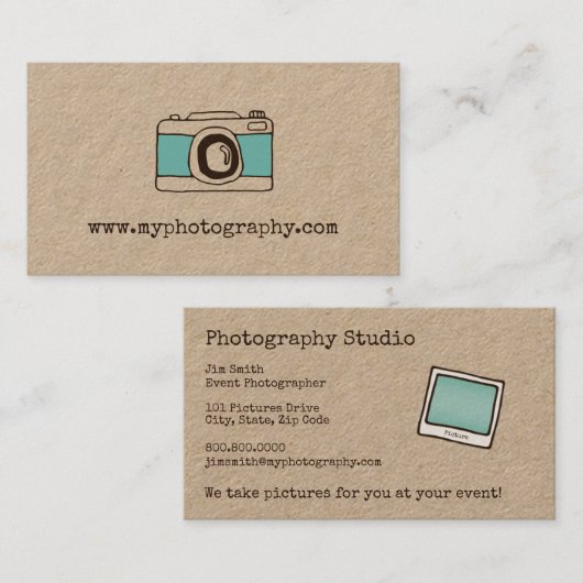 ヴィンテージのカメラの写真撮影の名刺 名刺 (正面/裏面)