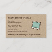 ヴィンテージのカメラの写真撮影の名刺 名刺 (裏面)