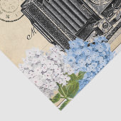 ヴィンテージのカメラの青い花の郵便はがきのティッシュペーパー 薄葉紙 (詳細)