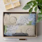 ヴィンテージのカメラの青い花の郵便はがきのティッシュペーパー 薄葉紙 (ギフト)