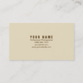 ヴィンテージのカメラマンの名刺のテンプレート 名刺 (裏面)