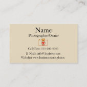 ヴィンテージのカメラマンの名刺 名刺 (裏面)