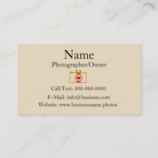 ヴィンテージのカメラマンの名刺 名刺 (裏面)