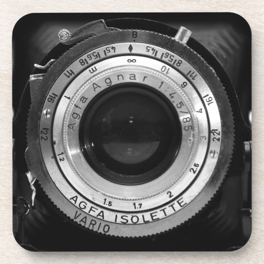 ヴィンテージのカメラレンズ コースター (正面)