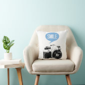 ヴィンテージのカメラ、スマイルの文字の気球、カメラマン クッション (椅子)