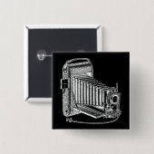 ヴィンテージのカメラ-旧式なカメラの写真撮影のレトロ 缶バッジ (正面&裏面)