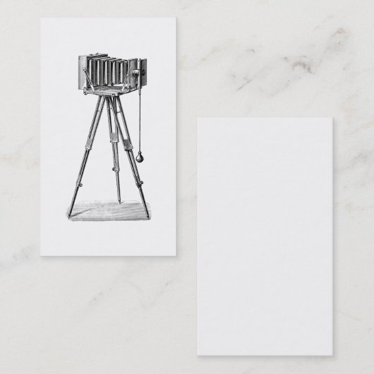 ヴィンテージのカメラ-旧式なカメラの写真撮影の黒 名刺 (正面/裏面)