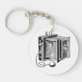 ヴィンテージのカメラ-旧式なカメラの写真撮影 キーホルダー (正面)