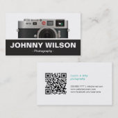 ヴィンテージのカメラQRコードプロフェッショナルのカメラマン 名刺 (正面/裏面)
