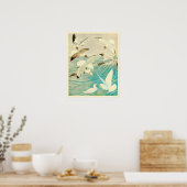 ヴィンテージのカモメと海波 ポスター (キッチン)