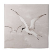 ヴィンテージのカモメによってカスタマイズレトロのカモメのテンプレート タイル (正面)