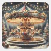 ヴィンテージのカラフルなクリスマス スクエアシール (正面)