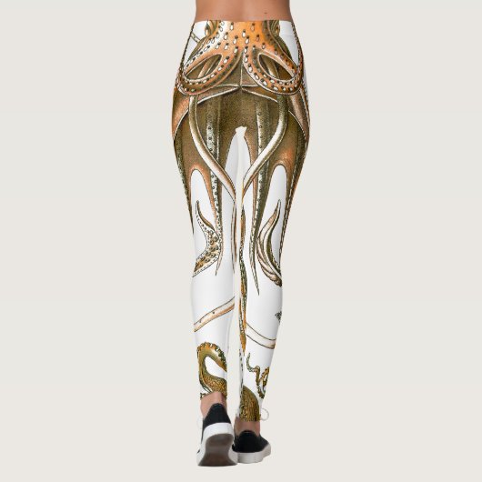 ヴィンテージのカラフルなタコ、イカ レギンス (裏面)