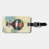 ヴィンテージのカラフルな熱気の気球 ラゲッジタグ (正面横)