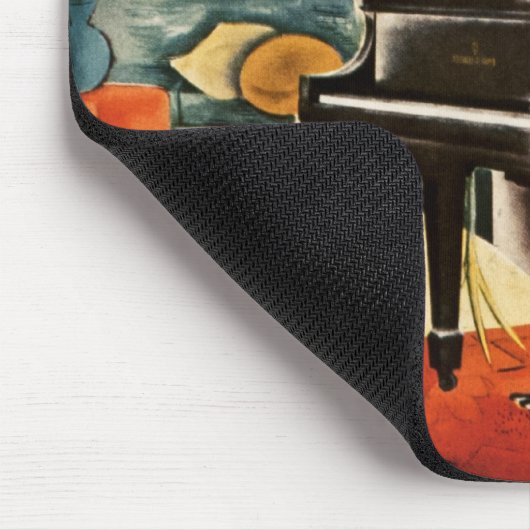 ヴィンテージのカラフルなSteinwayのピアノ楽器の広告の芸術 マウスパッド (コーナー)