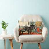 ヴィンテージのカラフルなSteinwayのピアノ楽器の広告の芸術 ランバークッション (椅子)
