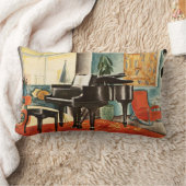 ヴィンテージのカラフルなSteinwayのピアノ楽器の広告の芸術 ランバークッション (ブランケット)