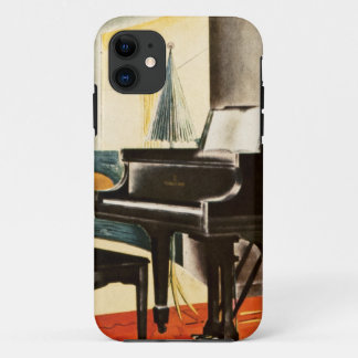 ヴィンテージのカラフルなSteinwayのピアノ楽器の広告の芸術 iPhone 11 ケース