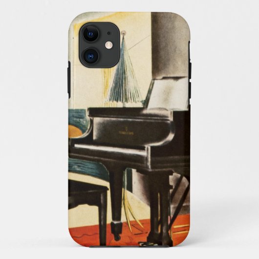ヴィンテージのカラフルなSteinwayのピアノ楽器の広告の芸術 Case-Mate iPhoneケース (裏面)