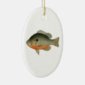 ヴィンテージのカラフルなSunfishのイラストレーション セラミックオーナメント (右)