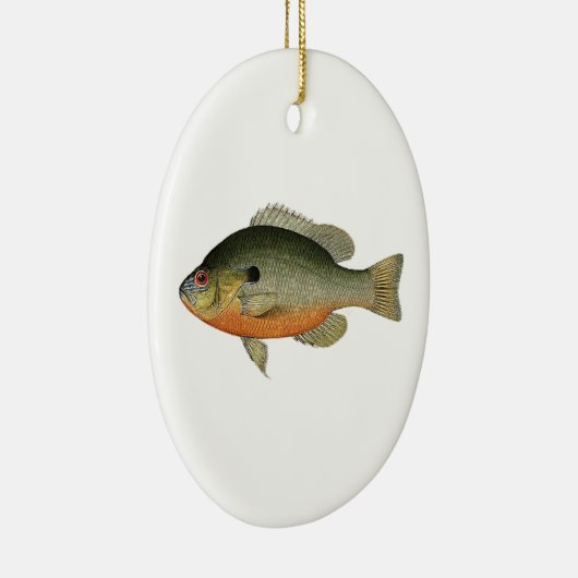 ヴィンテージのカラフルなSunfishのイラストレーション セラミックオーナメント (右)