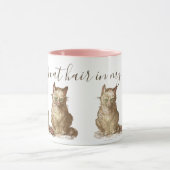 ヴィンテージのカリカリ猫コーヒーに猫毛が入っている マグカップ (中央)