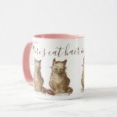 ヴィンテージのカリカリ猫コーヒーに猫毛が入っている マグカップ (正面左)