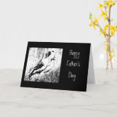 ヴィンテージのカンムリウズラとの幸せな父の日 カード (黄色い花)