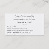 ヴィンテージのカーテンのTassleフレームのモノグラムのデザインの店 名刺 (裏面)