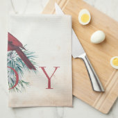 ヴィンテージのカーディナル カスタム クリスマス ホリデー キッチンタオル (四つ折り)