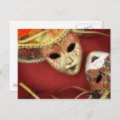 ヴィンテージのカーニバルのマスク ポストカード (正面/裏面)