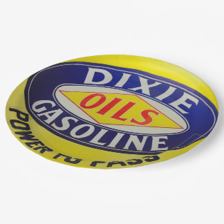 ヴィンテージのガソリンスタンドのDixieの油ガソリンは時代を改造しました ペーパープレート