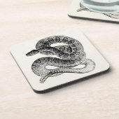 ヴィンテージのガラガラヘビのハ虫類のヘビのテンプレート コースター (左側)