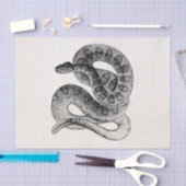 ヴィンテージのガラガラヘビのハ虫類のヘビのテンプレート 薄葉紙 (クラフト)