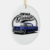 ヴィンテージのガレージの青のインパラ セラミックオーナメント (右)