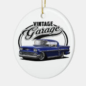 ヴィンテージのガレージの青のインパラ セラミックオーナメント (左)