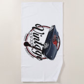 ヴィンテージのガレージコルベット ビーチタオル (正面)