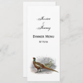 ヴィンテージのキジ ゲーム バード ドローイング カラー #2 招待状 (正面/裏面)