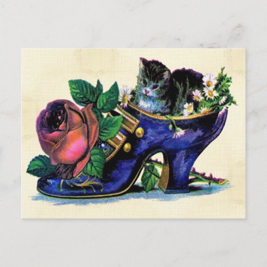 ヴィンテージのキットインレディースシューハガキ ポストカード (正面)