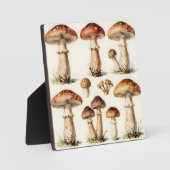 ヴィンテージのキノコ・毒キノコの植物学的菌類イラスト フォトプラーク (正面)