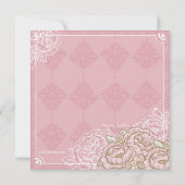 ヴィンテージのキャベツバラの結婚式招待状 招待状 (裏面)