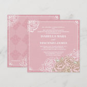 ヴィンテージのキャベツバラの結婚式招待状 招待状 (正面/裏面)