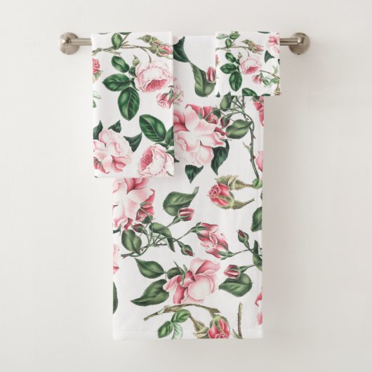 ヴィンテージのキャベツバラの花のBathタオルセット バスタオルセット (インサイチュ)