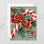 ヴィンテージのキャンディーケーン シーズンカード (正面/裏面)