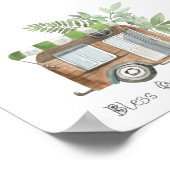 ヴィンテージのキャンパーと植物賛美の私たちの小さなキャンパー ポスター (角)