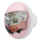 ヴィンテージのキャンピングカーの引出しのノブ セラミックノブ (右)