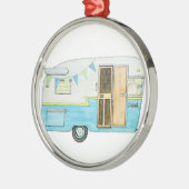 ヴィンテージのキャンピングカートレーラーのオーナメント メタルオーナメント (左)