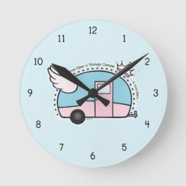 ヴィンテージのキャンピングカートレーラー ラウンド壁時計