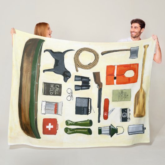 ヴィンテージのキャンプの分類学のプラシ天のキルト フリースブランケット (インサイチュ)