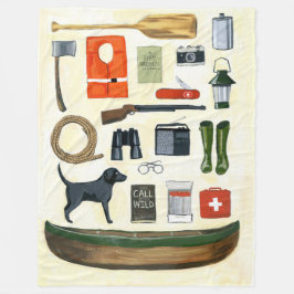 ヴィンテージのキャンプの分類学のプラシ天のキルト フリースブランケット